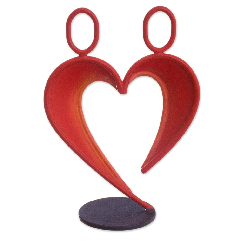 Novica Handmade Our Heart In Red Steel Sculpture