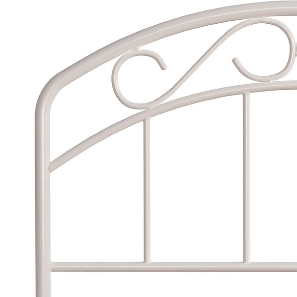 Porch and Den Neugebauer White Metal Arched Scroll Design Headboard - - 30417179