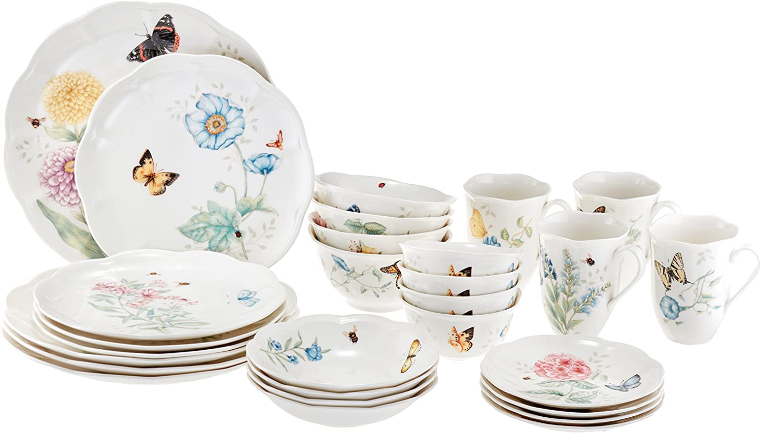 28 Piece Butterfly Meadow Classic Dinnerware Set