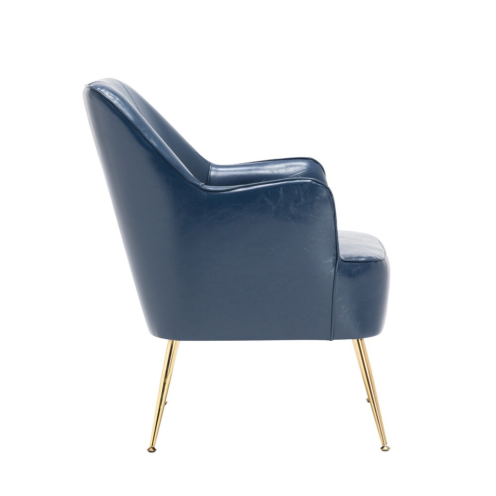 Porthos Home Dayo Accent Chair  PU Leather Upholstery  Gold Legs