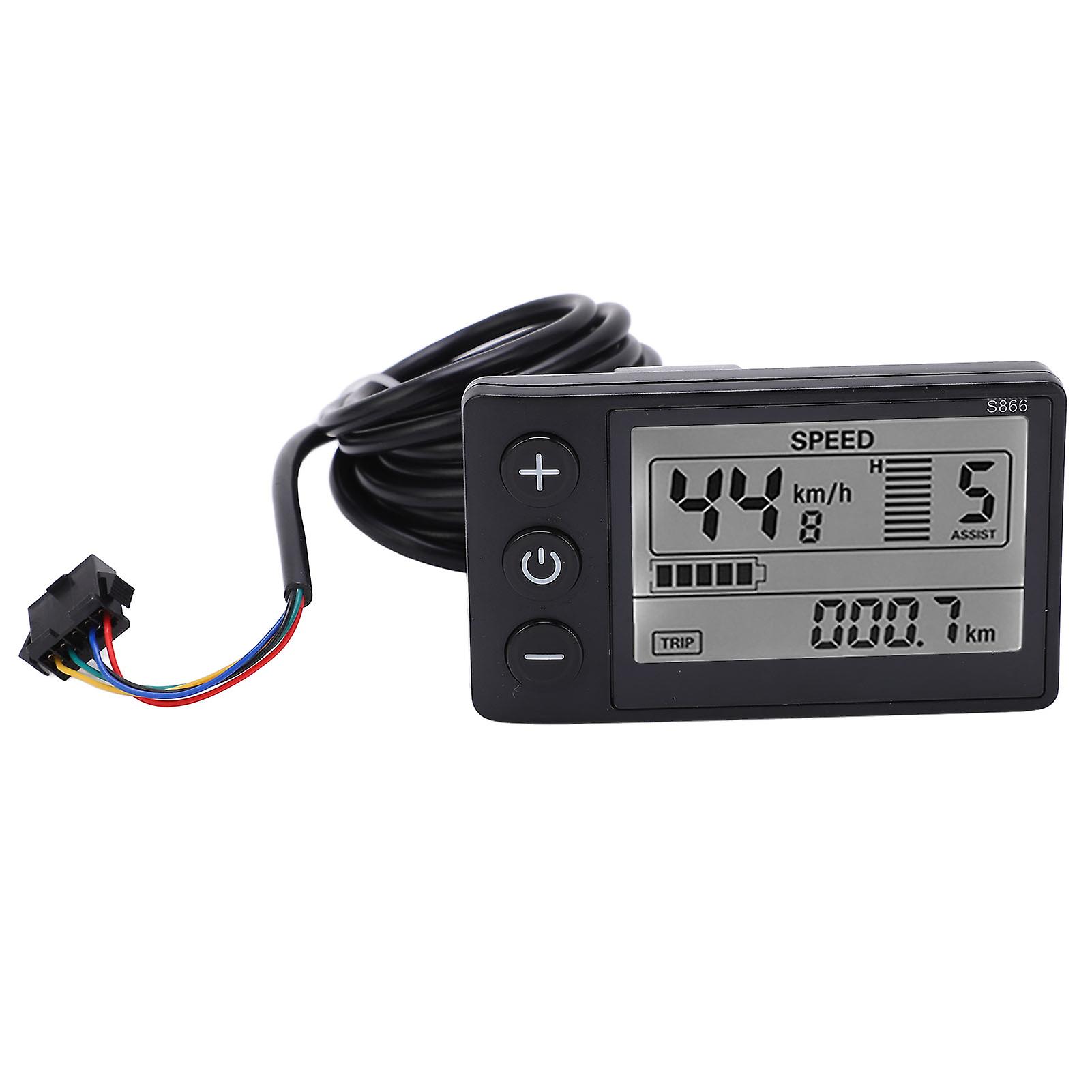 S866 Electric Bicycle Display Lcd Meter 24v 36v 48v Electric Scooter Control Panel With Sm Plug