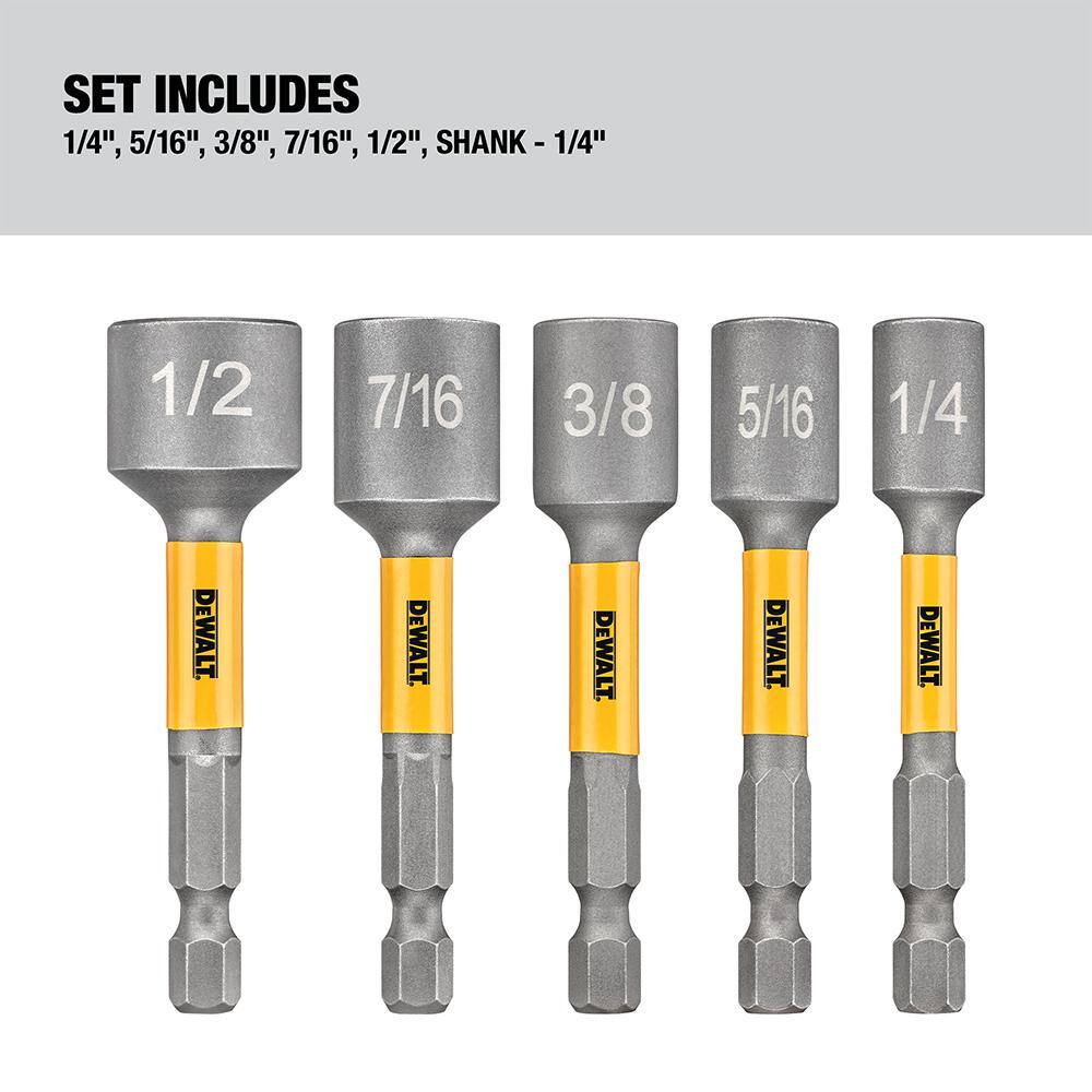 DW MAX IMPACT Steel Nut Driving Drill Bit Set (5-Piece) DWATNDMI5