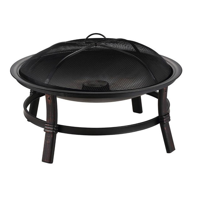 Endless Summer Round Wood Burning Outdoor Fire Pit Copper