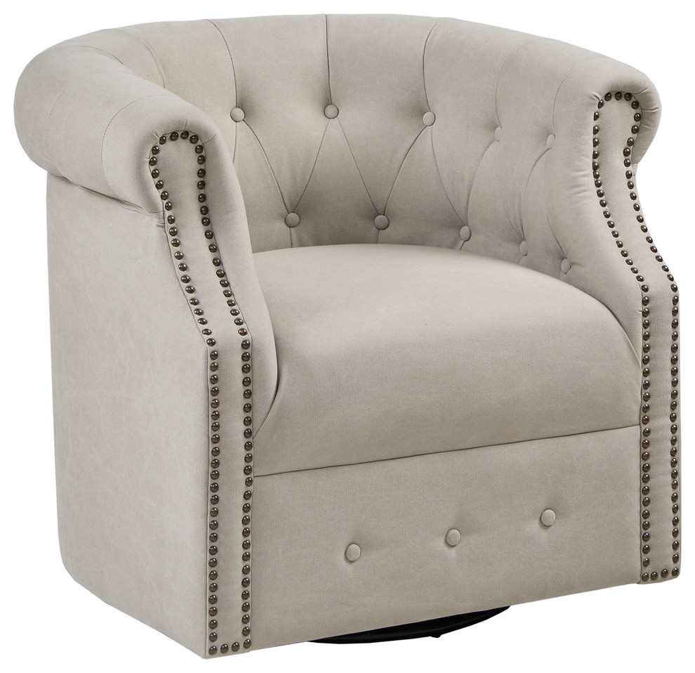 Owen Swivel Chair   Transitional   Armchairs And Accent Chairs   by Olliix  Houzz