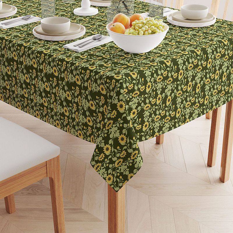 Square Tablecloth， 100% Cotton， 52x52， Floral 114