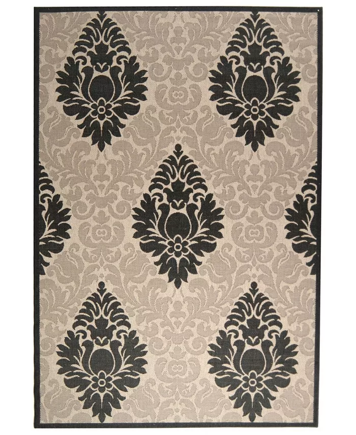 Safavieh Courtyard CY2714 Sand and Black 6'7 x 9'6 Sisal Weave Outdoor Area Rug