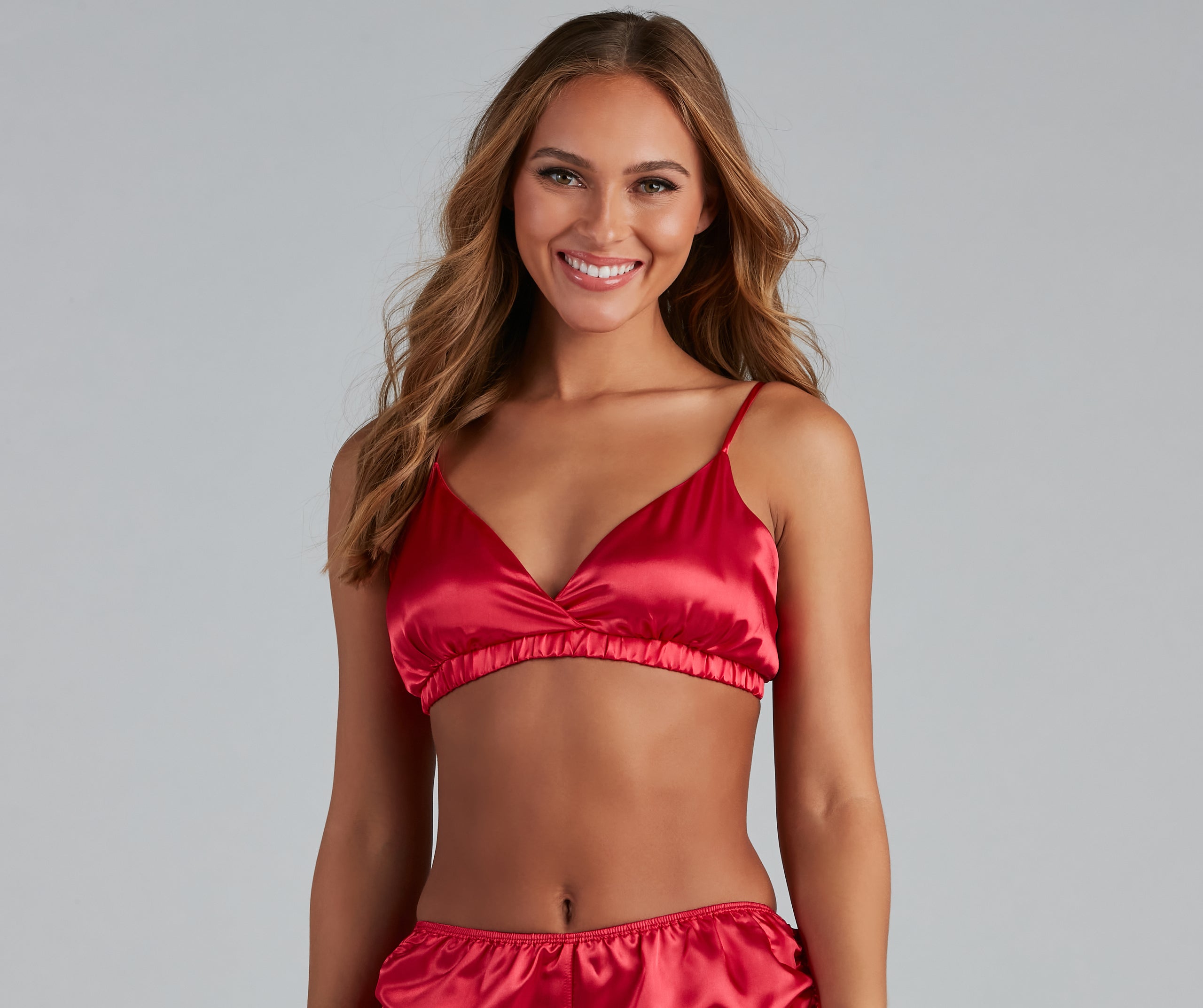 Sleek And Chic Satin Pajama Bralette