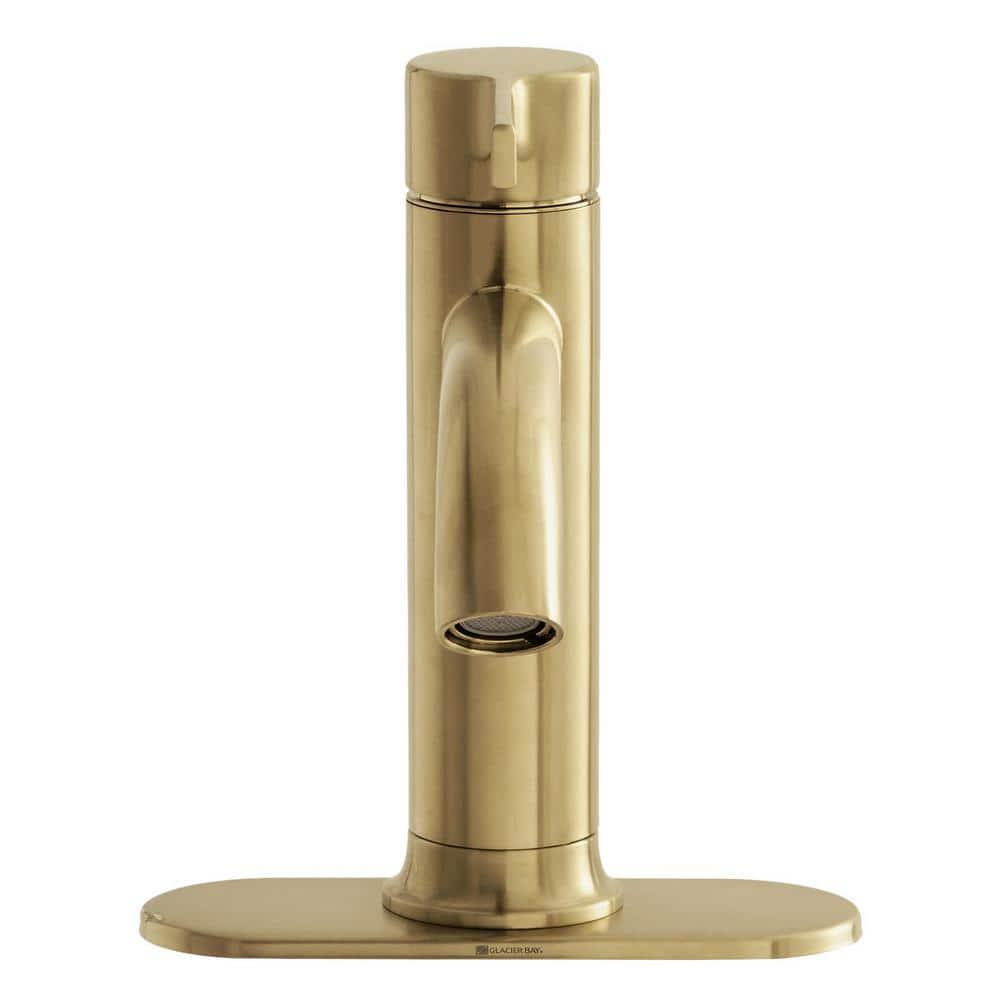 Glacier Bay Ryden Single Hole SingleHandle Bathroom Faucet in Brushed Gold