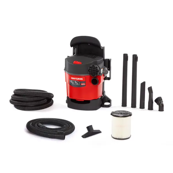 Craftsman CMXEVBE17925 5 Gallon 5.0 Peak HP Wet/Dry Wall-Mounted Shop Vacuum