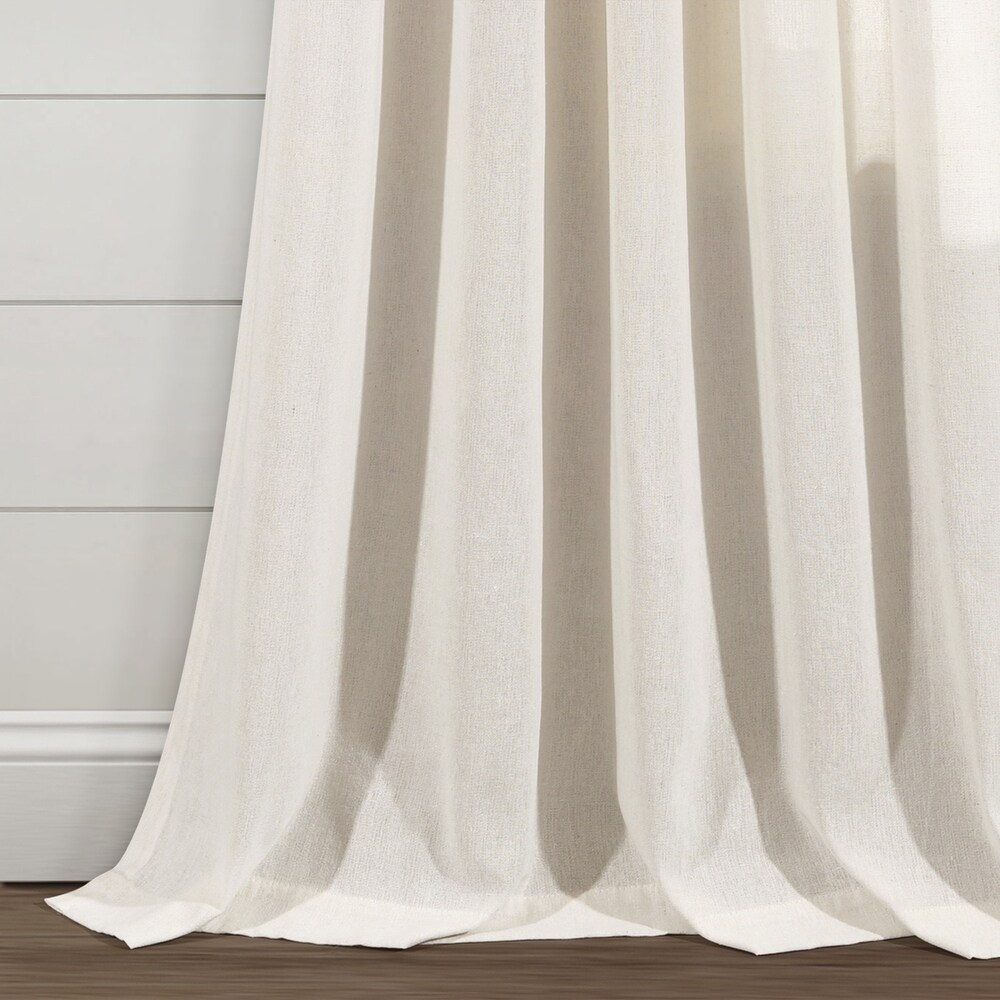 Lush Decor Ivy Tassel Faux Linen Window Curtain Panel Pair   84\