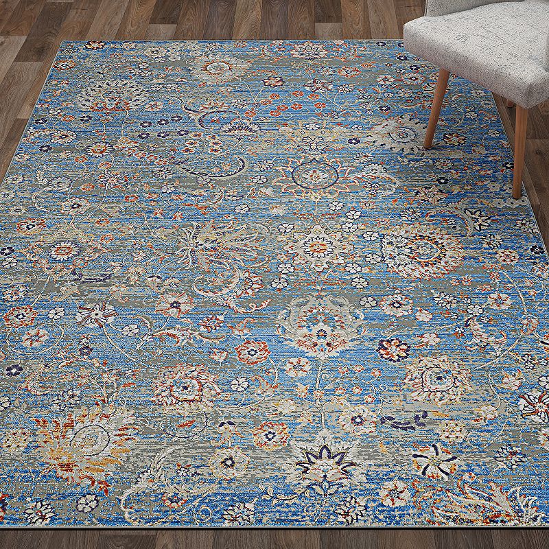 Couristan Vibrata Chateau Multi-Pacific Blue Area Rug