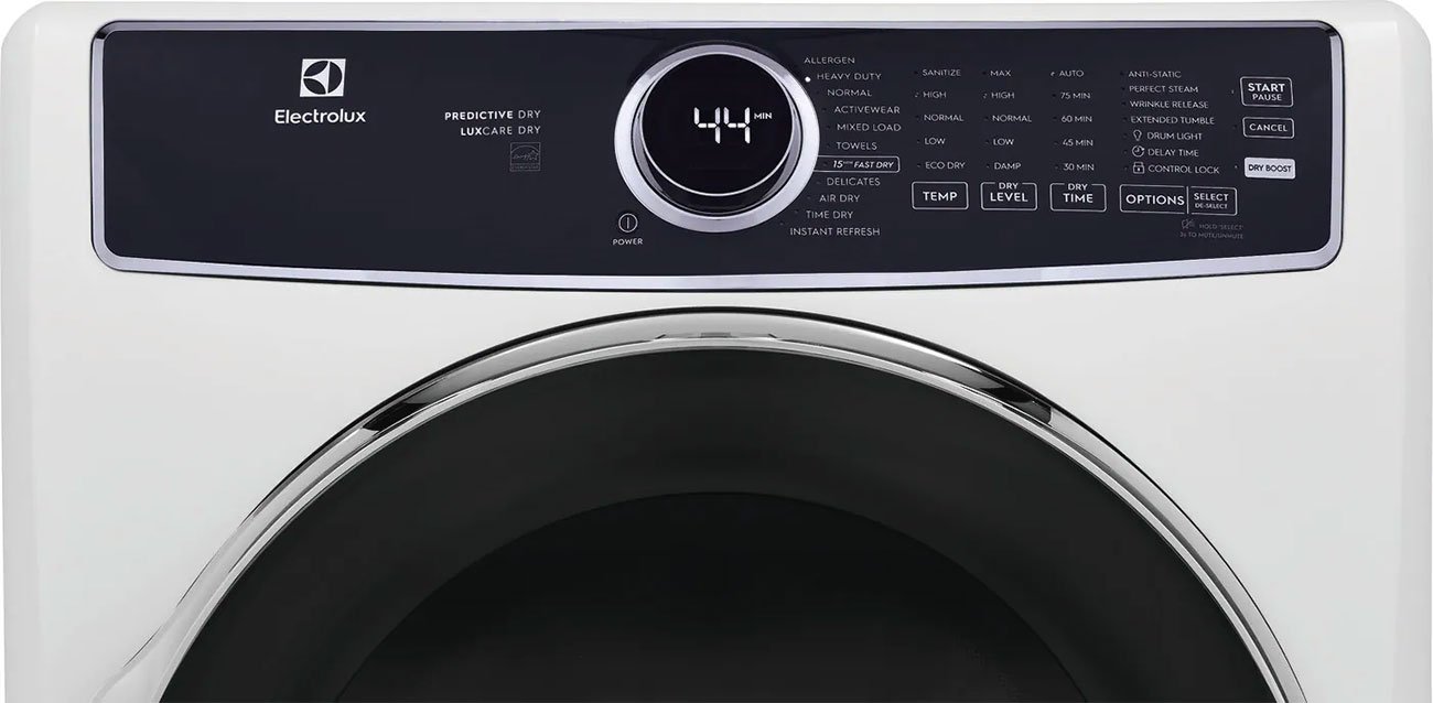 Electrolux 8 Cu. Ft. White Front Load Perfect Steam Gas Dryer With LuxCare Dry and Instant Refresh