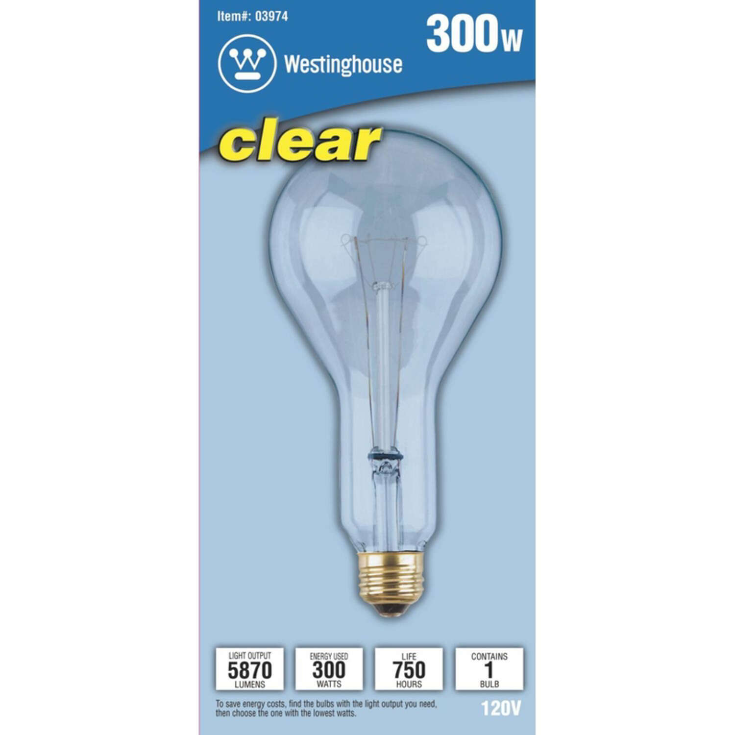 Westinghouse 300 W PS30 Incandescent Bulb E26 (Medium) Clear 1 pk