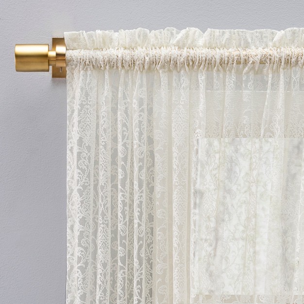 Woven Lace Rod Pocket W header Valance