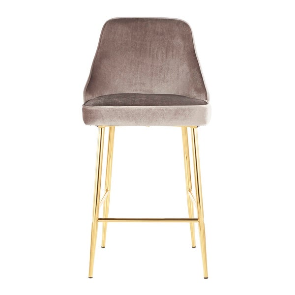 LumiSource Marcel Glam Velvet Gold Metal Counter Stools (Set of 2)