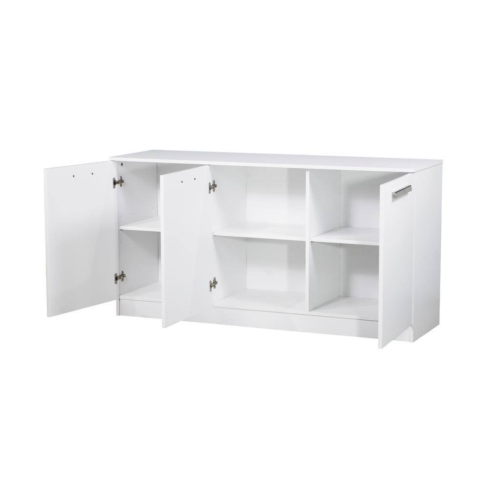 SAINT BIRCH Miami White 3-Door Credenza File Cabinet SBAK4100CFWW