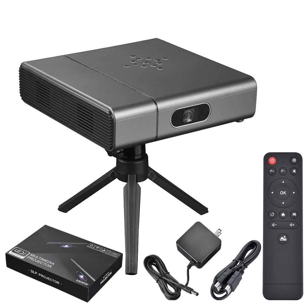 InstaHibit DLP WIFI 300lm Pocket Portable Projector w/ Remote Tripod