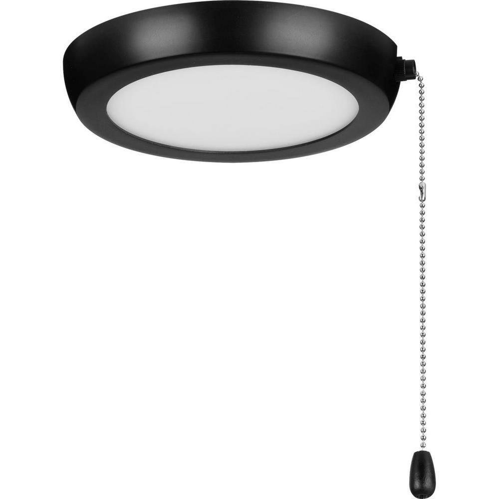 Progress Lighting AirPro 7 in. Matte Black Integrated LED Edgelit Ceiling Fan Light Kit with White Opal Shade P260002-31M-30