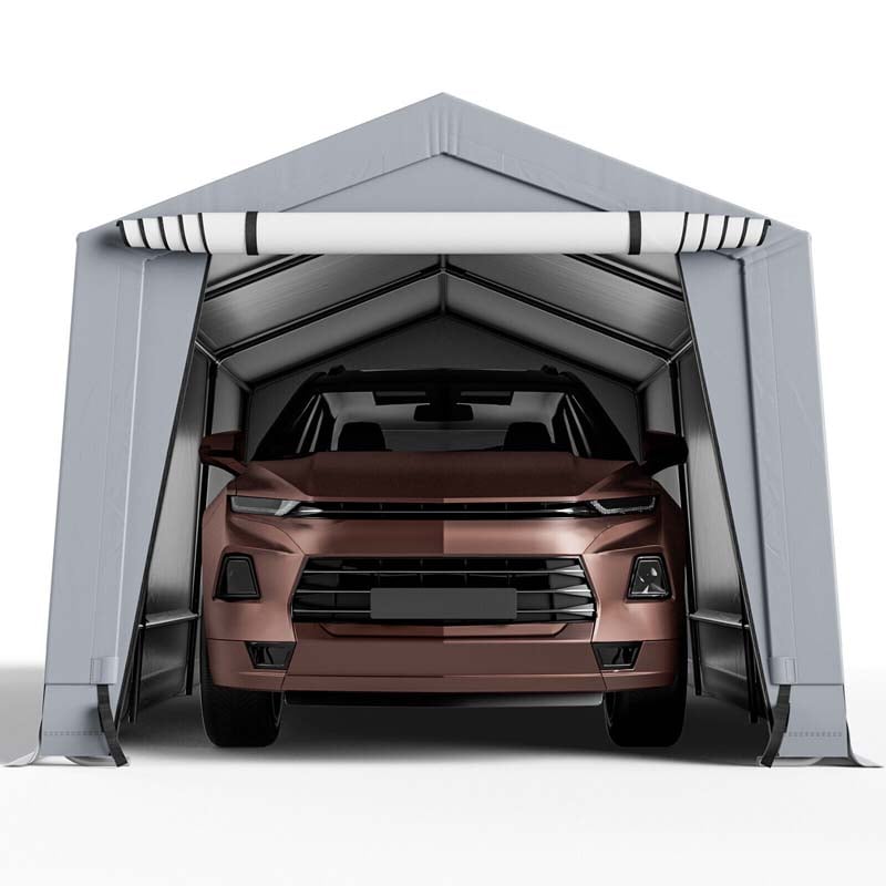 10 x 20 FT Outdoor Heavy-Duty Metal Carport Portable Garage Car Canopy with 2 Removable Doors