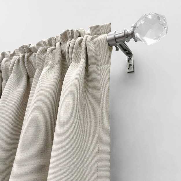 Decorative Drapery Curtain Rod With Faceted Crystal Finials Brushed Nickel Lumi Home Furnishings