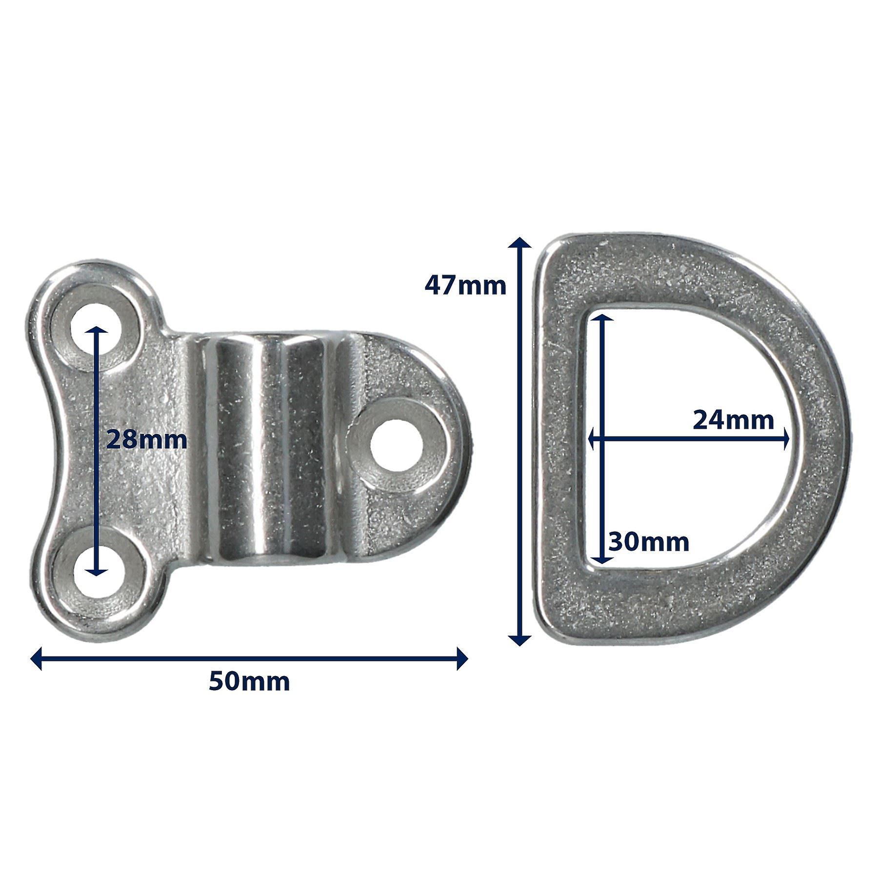 Folding Pad Eye Ring Tie Down Anchor Marine Grade 316 Stainless Steel 2 PACK