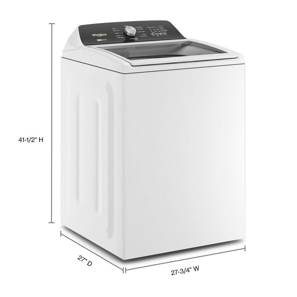 Whirlpool 4.7 - 4.8 cu. ft. Top Load Washer with 2 in 1 Removable Agitator in White WTW5057LW