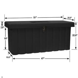 Buyers Products Company 22.5 in. x 19.5 in. x 51 in. Matte Black Plastic All-Purpose Truck Tool Box Chest 1712250