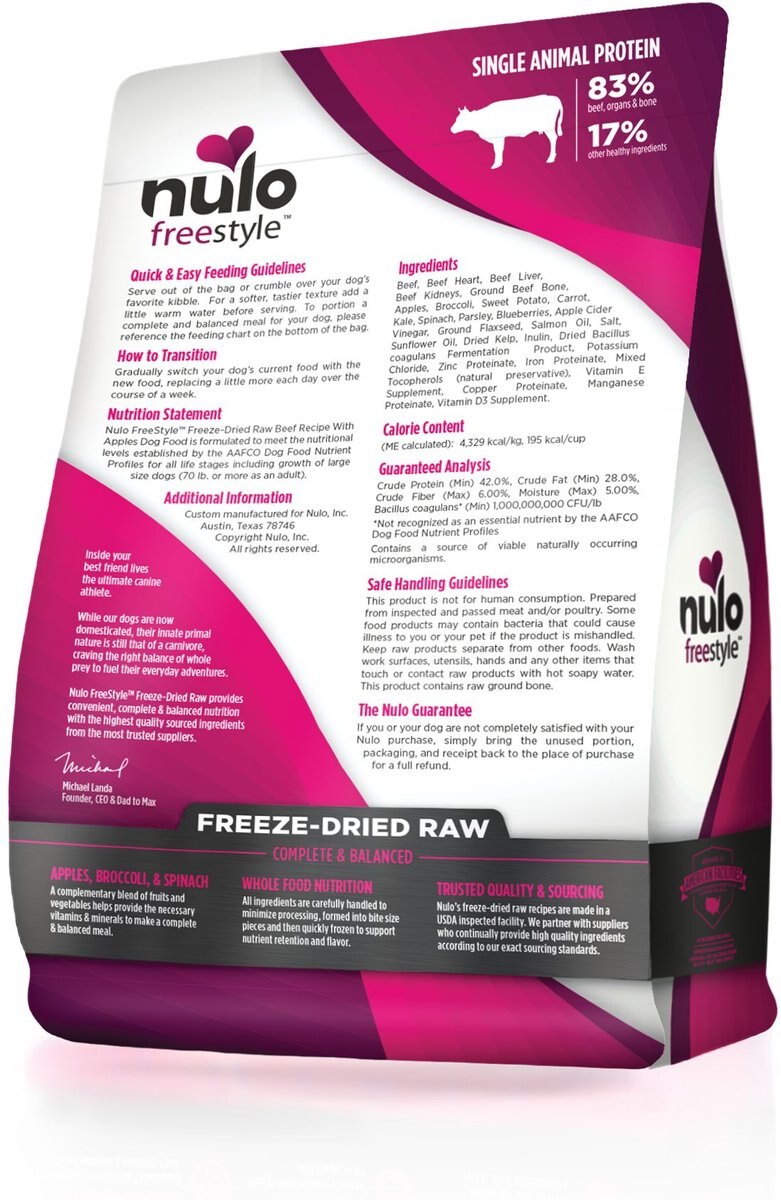 Nulo Freestyle Beef Recipe With Apples Grain-Free Freeze-Dried Raw Dog Food