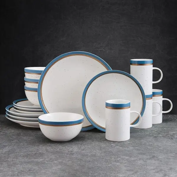 Pfaltzgraff 16-Piece Ezra Blue Dinnerware Set