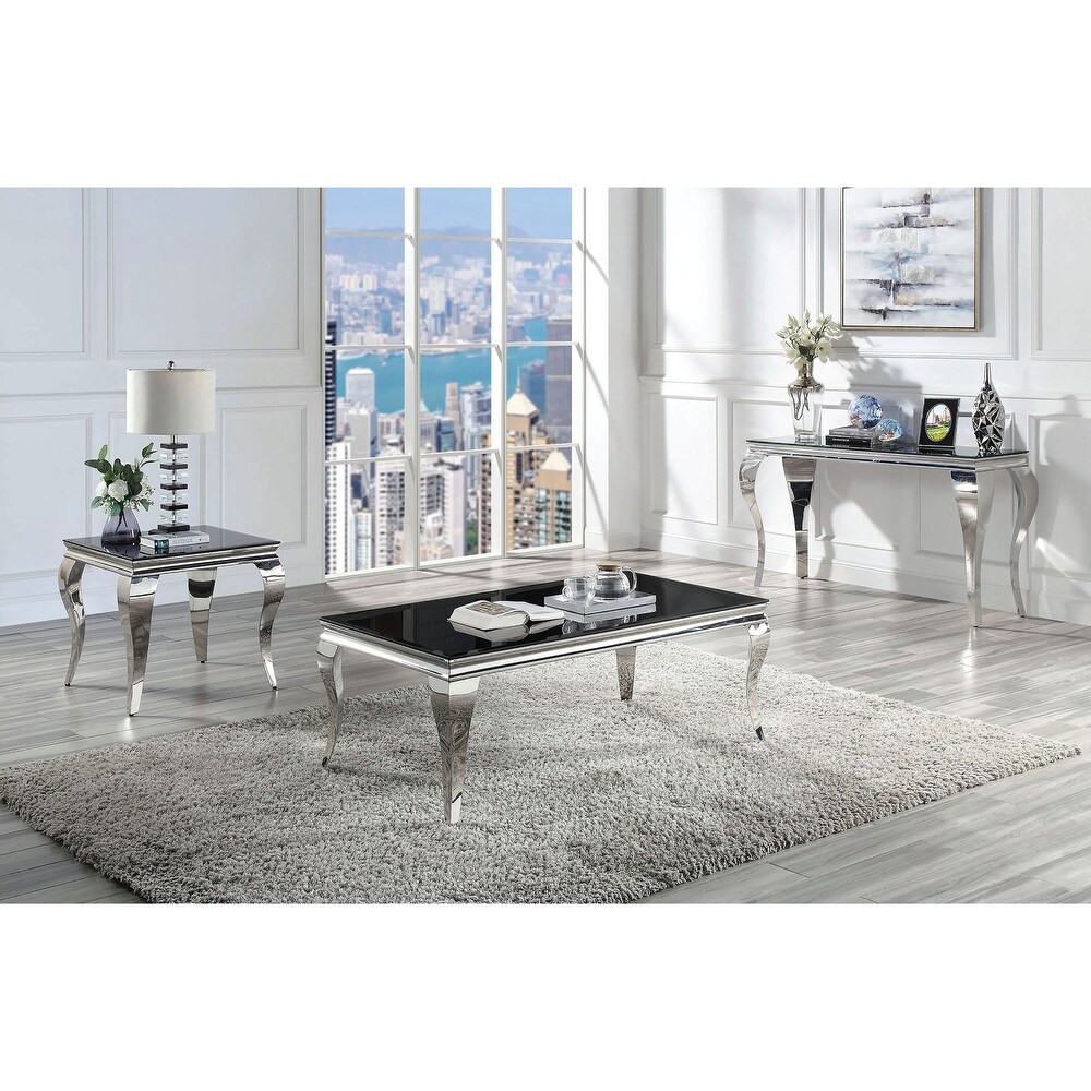 Kiermeyer Contemporary 55 inch Glass Top Sofa Table by Furniture of America