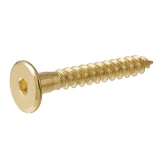 Everbilt 7 mm x 50 mm Brass-Plated Hex-Drive Connecting Screw (4-Piece) 802144