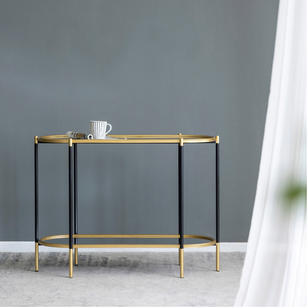 Bertram Console Table  Black/Gold   Contemporary   Console Tables   by Lighting New York  Houzz