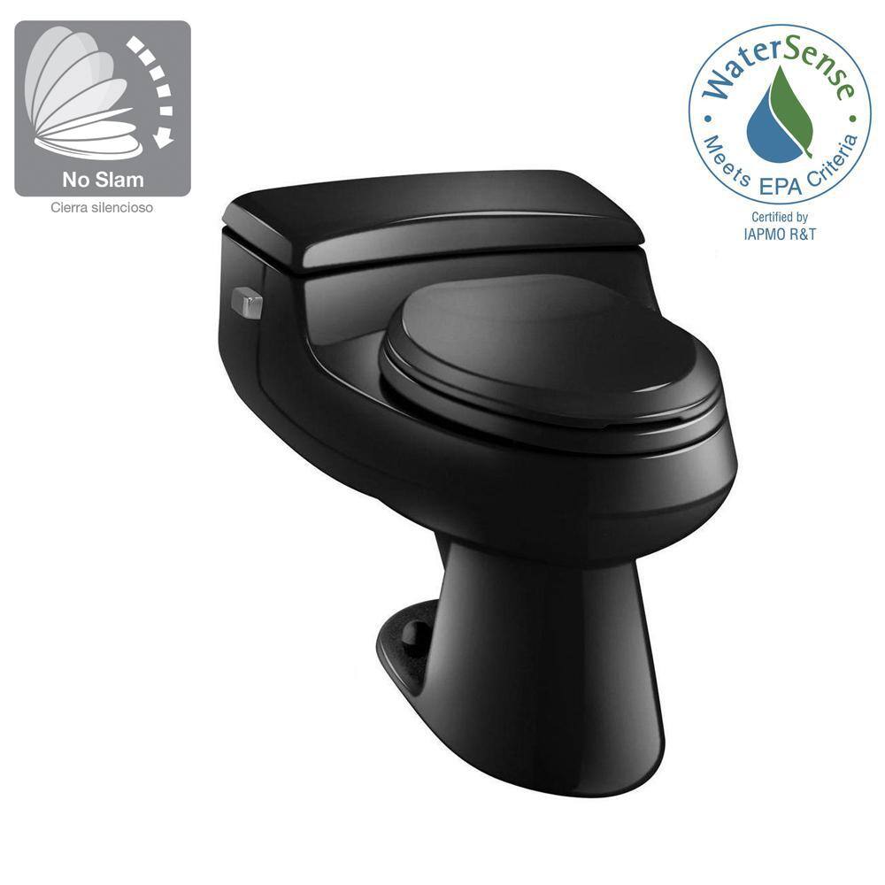 KOHLER San Raphael Comfort Height 1-piece 1 GPF Single Flush Elongated Toilet in Black Seat Included K-3597-7