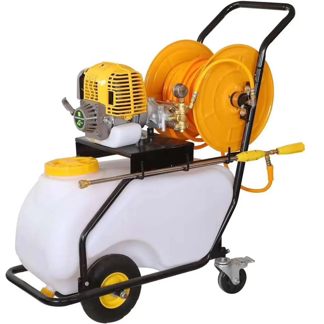 High Pressure Agricultural Power Sprayer with Trolley and Hose Reel