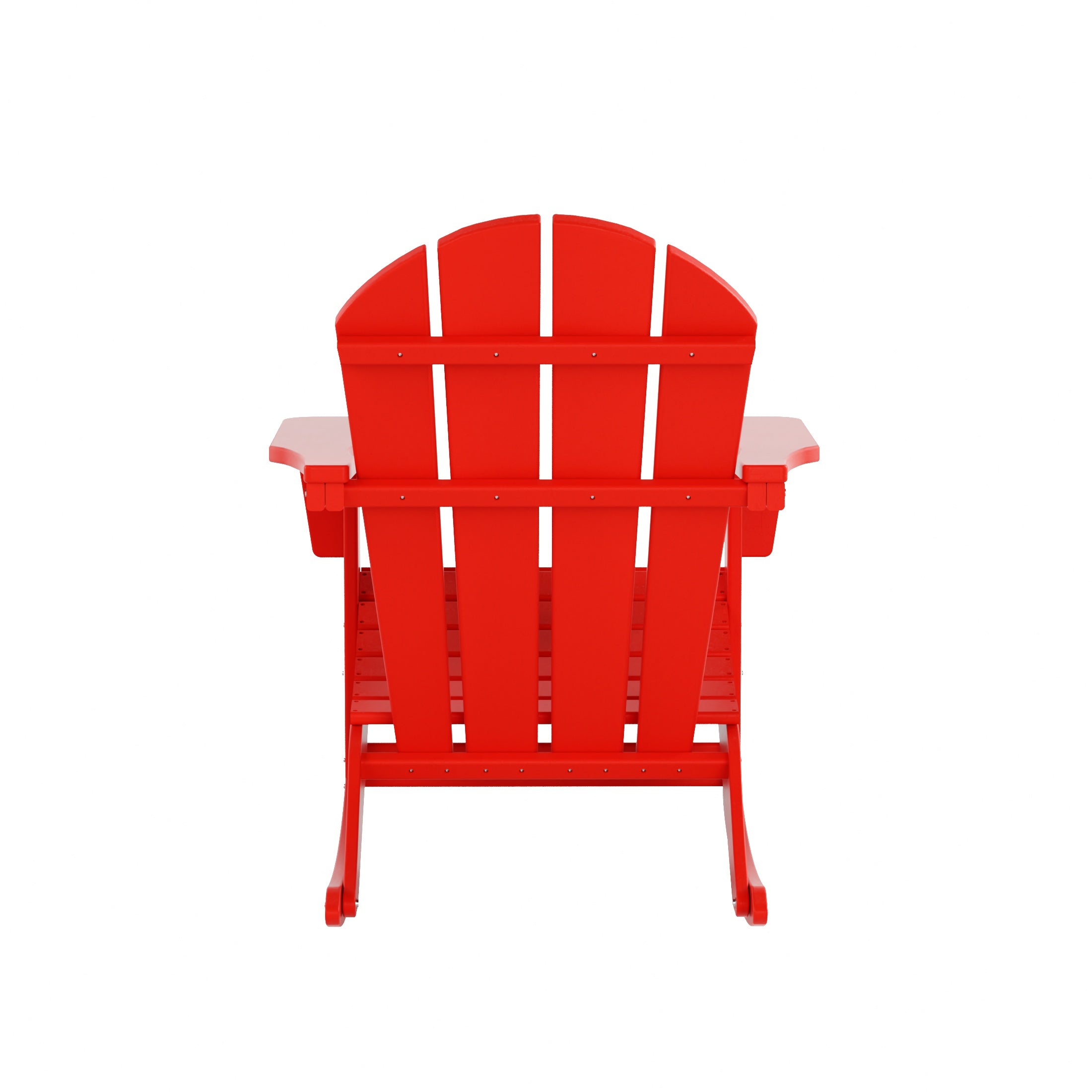 Westintrends Malibu Rocking Chair Outdoor, All Weather Resistant Poly Lumber Classic Porch Rocker Chair, 350 lbs Support Patio Lawn Plastic Adirondack Chair, Red