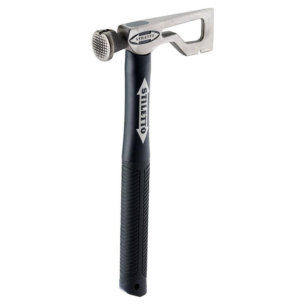 MW Drywall Axe Fiberglass Hammer with 13 in. Handle with 12 in. Titanium Clawbar Nail Puller with Dimpler DRYAXE9-F-TICLW12