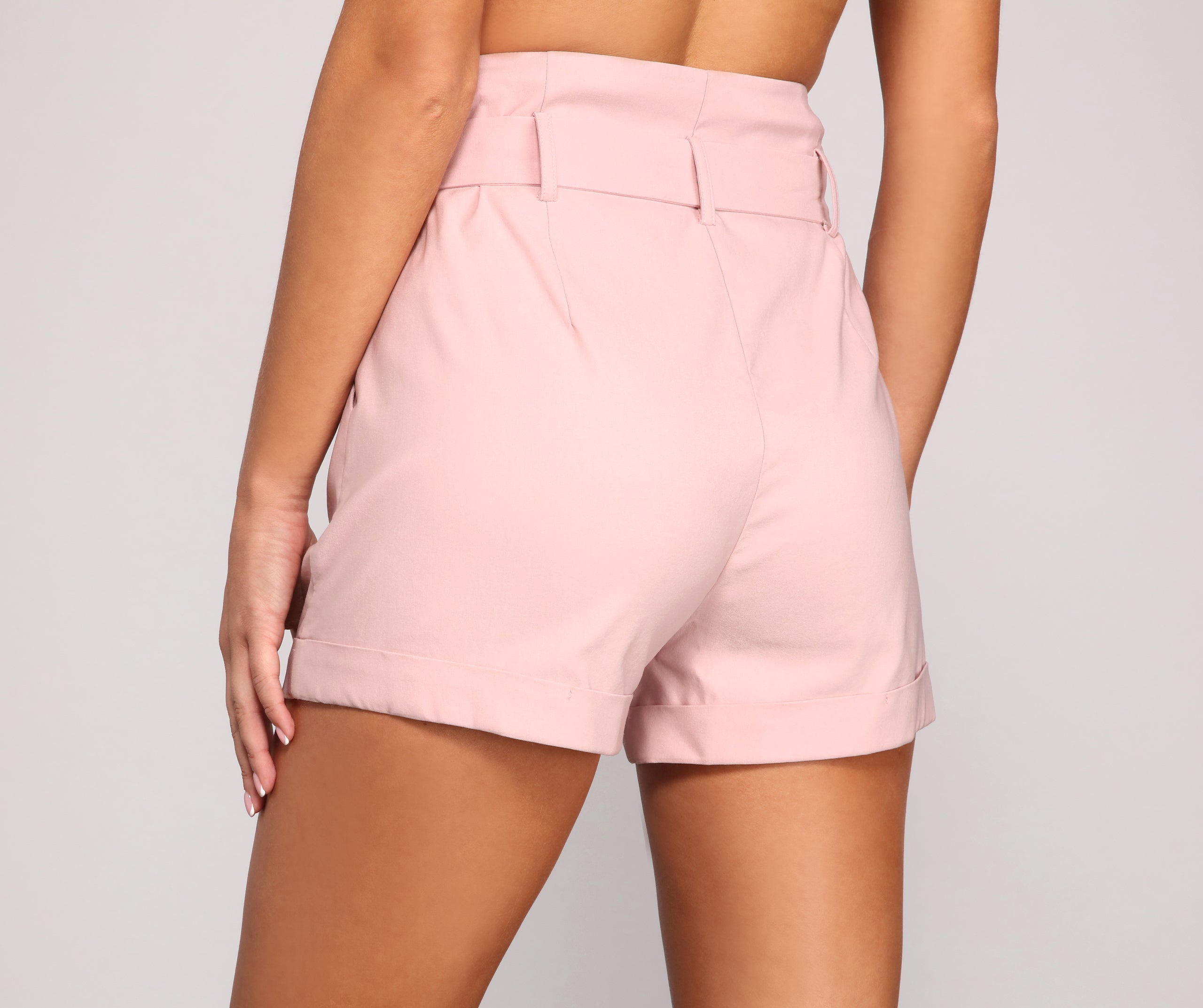 Elevated Basics High Waist Paperbag Shorts