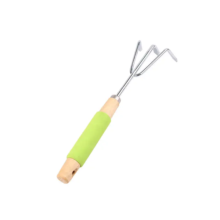 Steel digging hoe with wood handle garden weeding hand tool