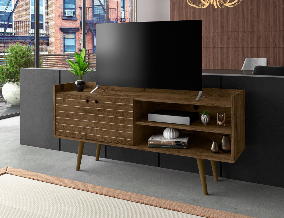 Bogart 53.54 quotMidcentury TV Stand   Midcentury   Entertainment Centers And Tv Stands   by Manhattan Comfort  Houzz