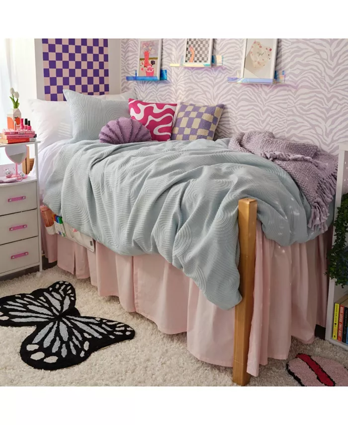 Dormify Ruffled Extra Long Bed Skirt for College Dorms Twin