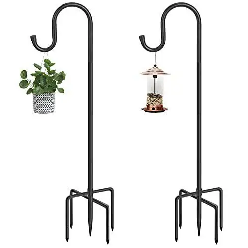 Garden Supply Shepherd Hooks Solar Light Garden Stakes in Black ShepHooks