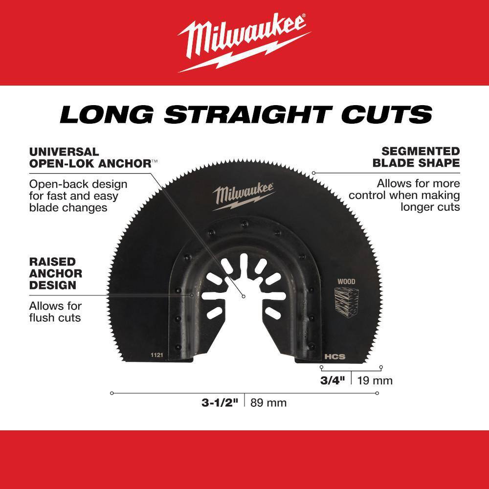 MW 3-12 in. High Carbon Steel Universal Fit Segmented Wood Cutting Multi-Tool Oscillating Blade (1-Pack) 49-25-1121