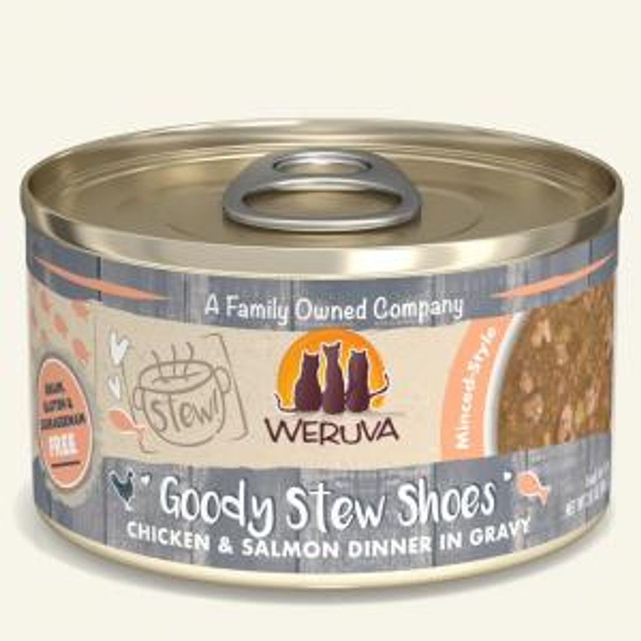 Weruva Cat Goody Stew Shoes Chicken/Salmon， 5.5oz