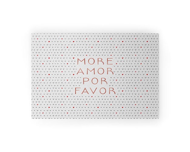 Orara Studio More Amor Quote Rose Gold Looped Vinyl Welcome Mat Society6