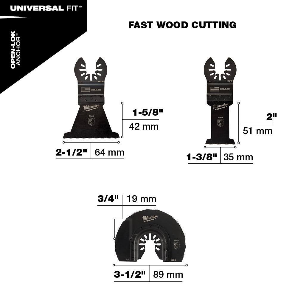 MW Oscillating Multi-Tool Wood  Drywall Cutting Blade Kit with 3-12 in. Triangle Sandpaper Variety Pack (29-Piece) 49-10-9004-49-25-2281-49-25-2025