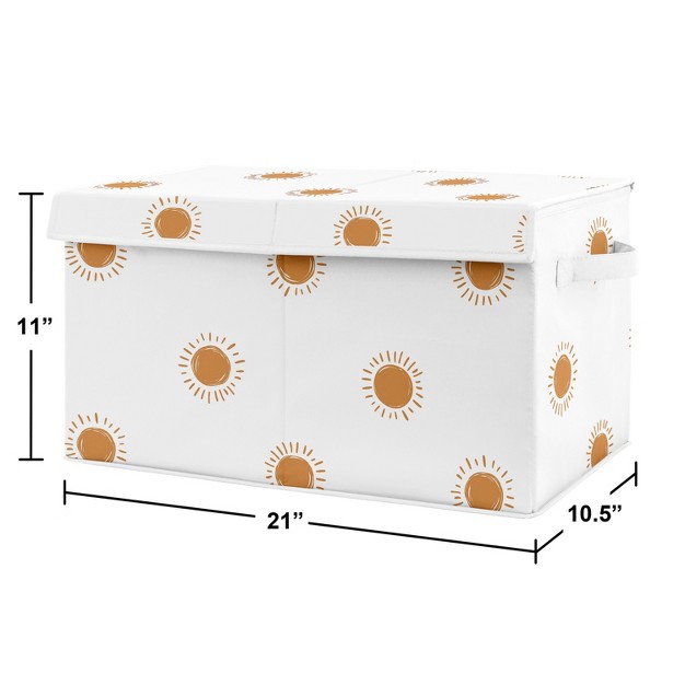 Sweet Jojo Designs Boy Or Girl Gender Neutral Unisex Fabric Storage Toy Bin Boho Sun Orange And White