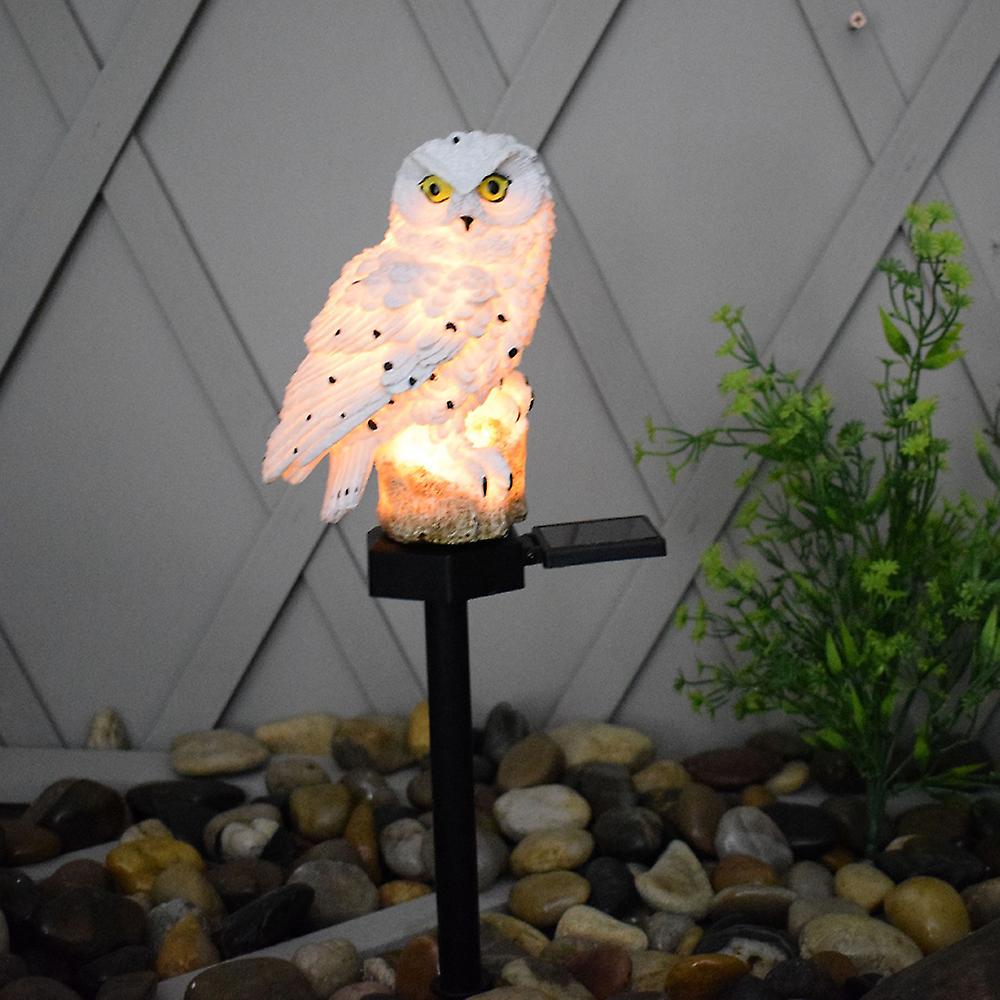 White Led Garden Lights Solar Night Lights Owl Shape Solar Led Lamp Outdoor， Decorative Waterproof Garden Stake Lights For Walkway Yard Lawn Landscape