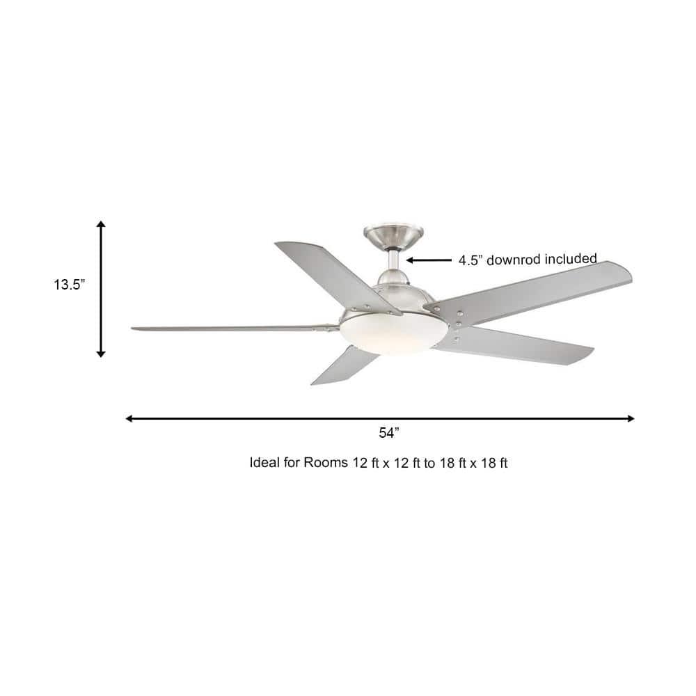 Home Decorators Collection Draper 54 in Outdoor LED Brushed Nickel Ceiling Fan with Remote Control