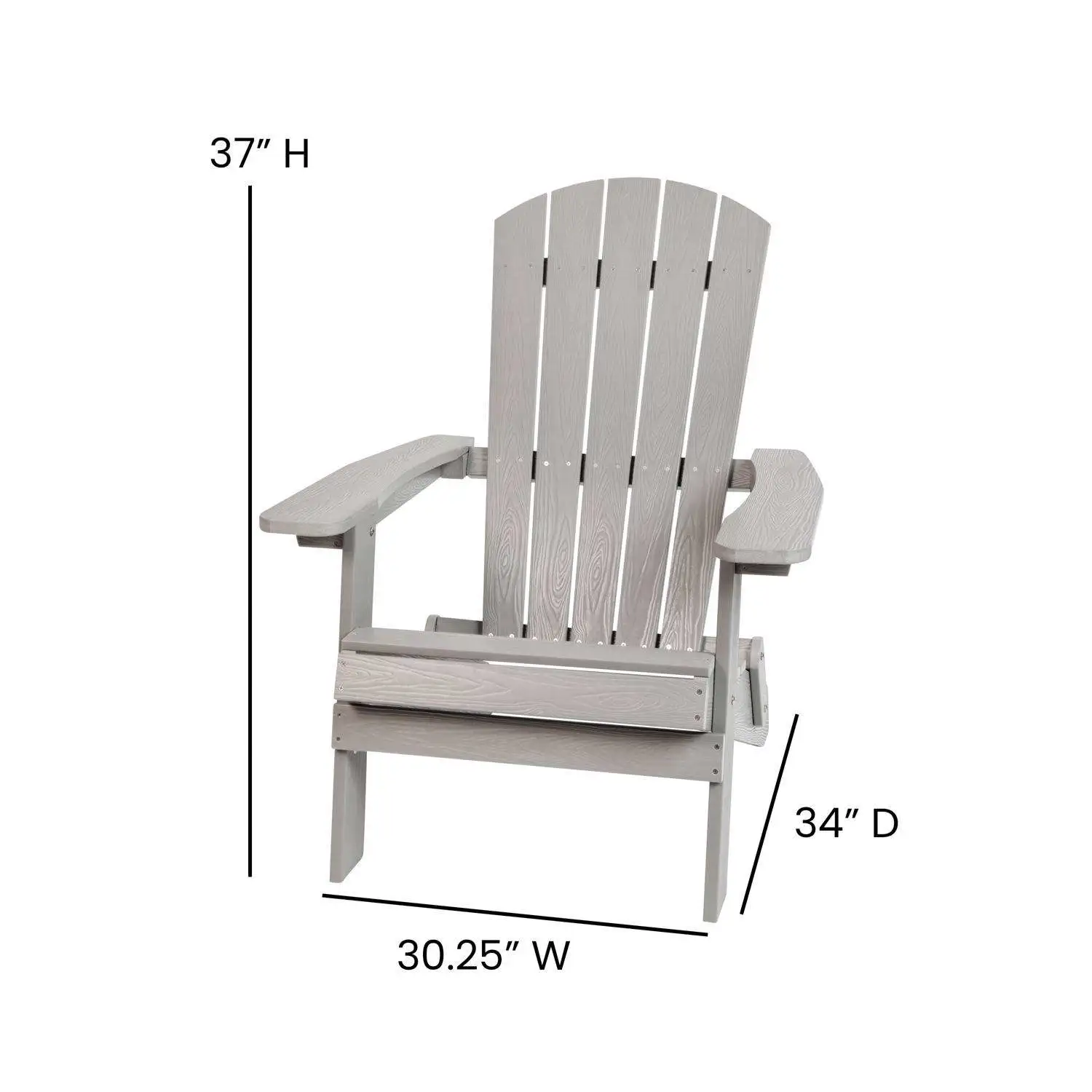 Charlestown Gray Resin Frame Adirondack Foldable Chair