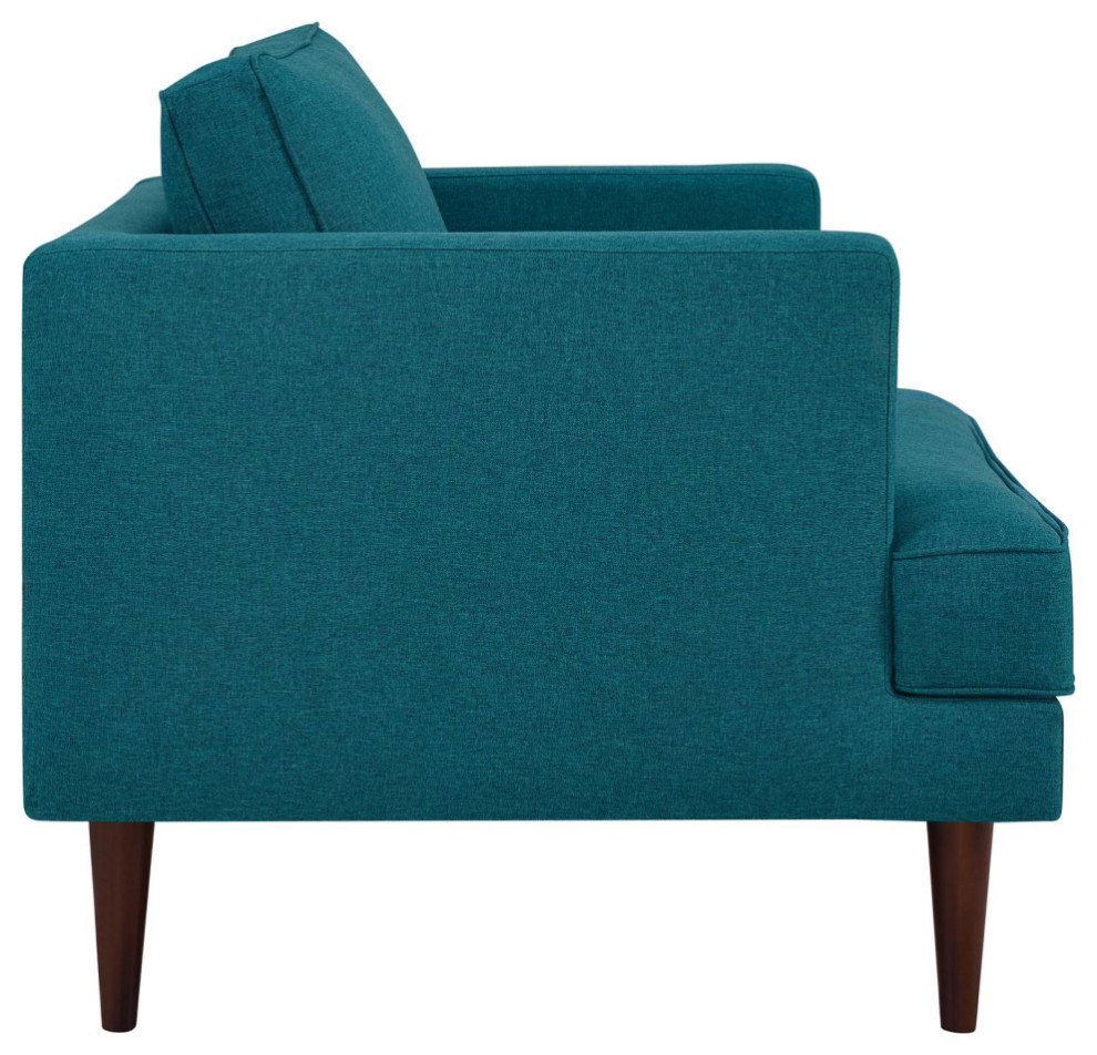 Elias Teal Upholstered Fabric Armchair   Midcentury   Armchairs And Accent Chairs   by Peachtree Fine Furniture  Houzz